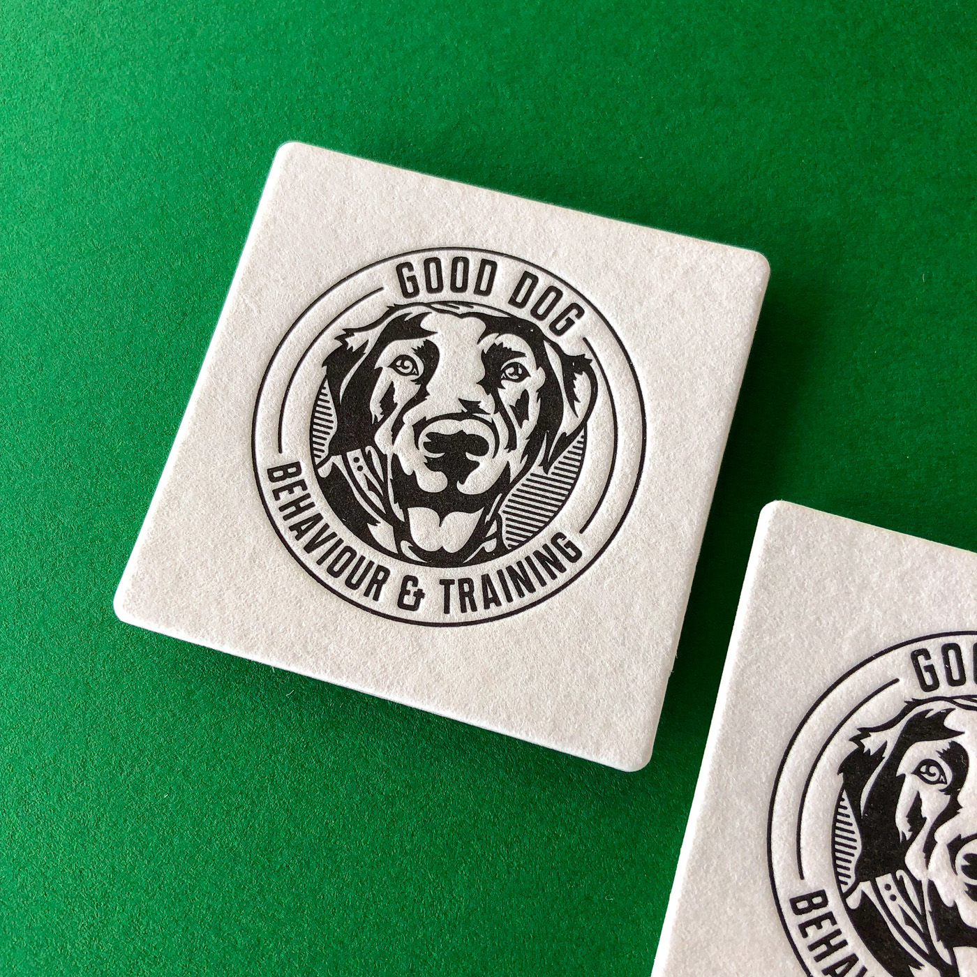 Letter pressed business cards for Good Dog Behavior on Wild 2