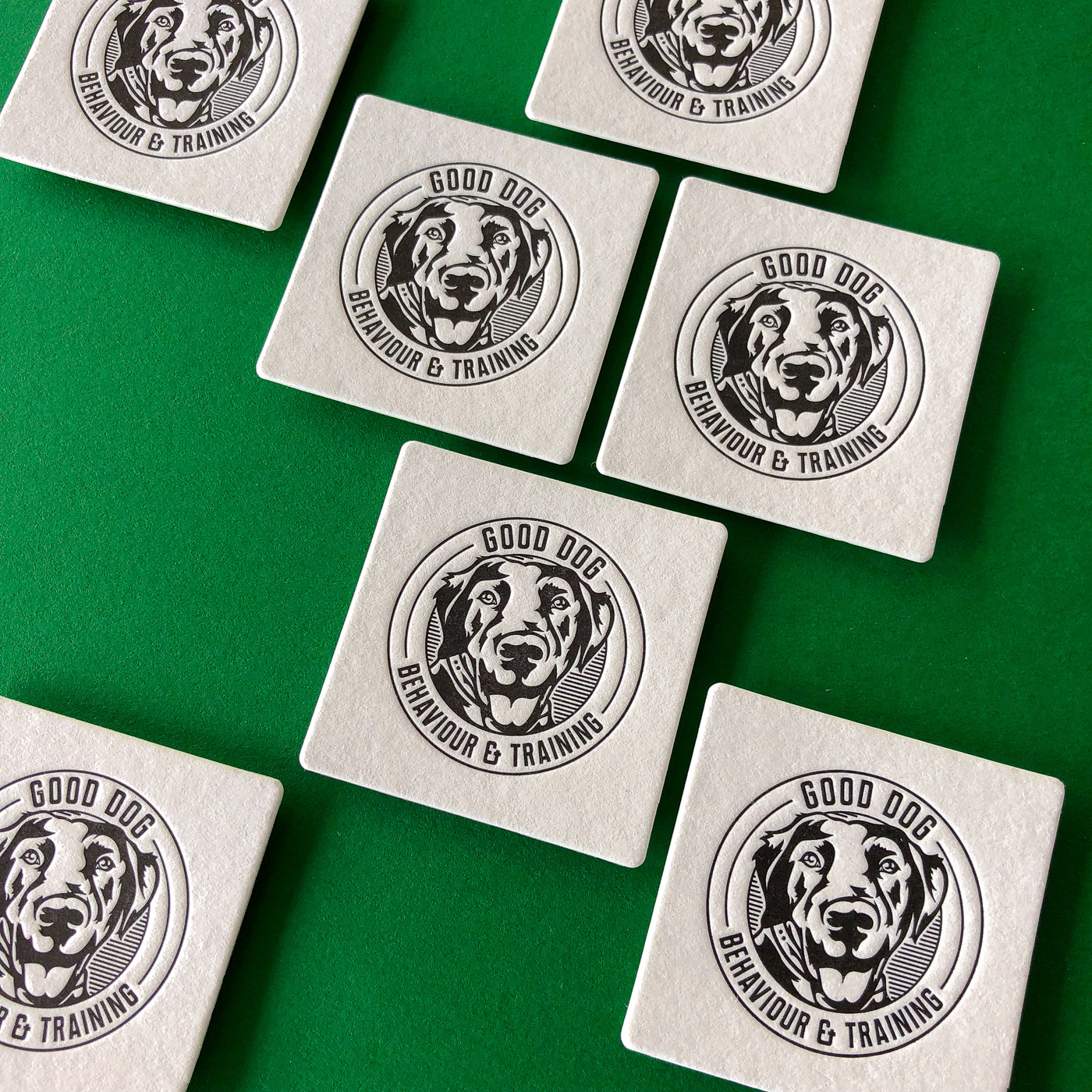 Letter pressed business cards for Good Dog Behavior on Wild 3