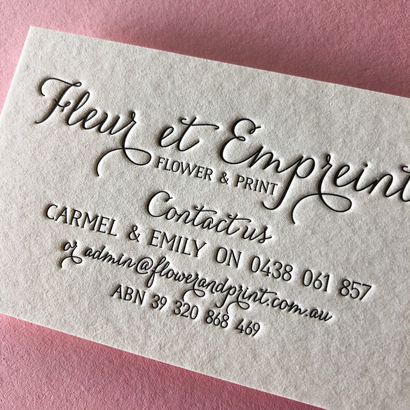 Premium business cards for Fleur et Empreinte on Wild