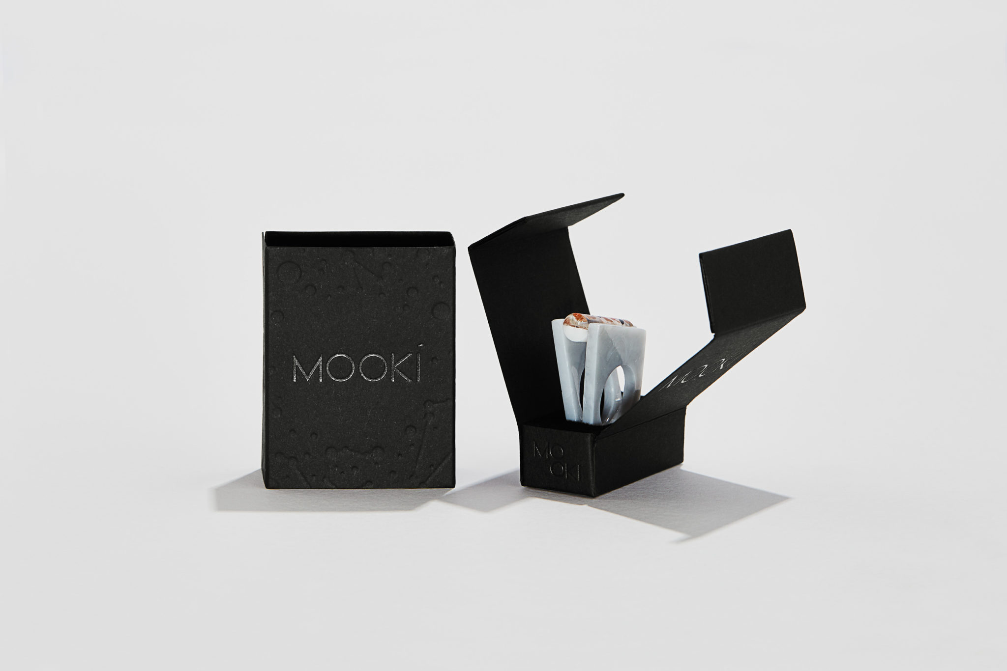 Letterpress and Foil Packaging for Mooki on Keaykolour Jet Black 2