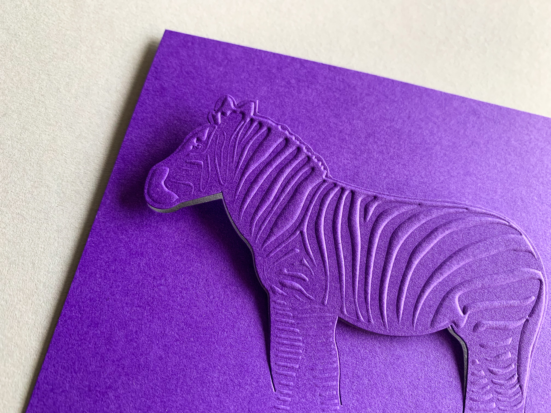 Embossed bill folds for Bar Margaux on Colorplan Purple 270gsm 1