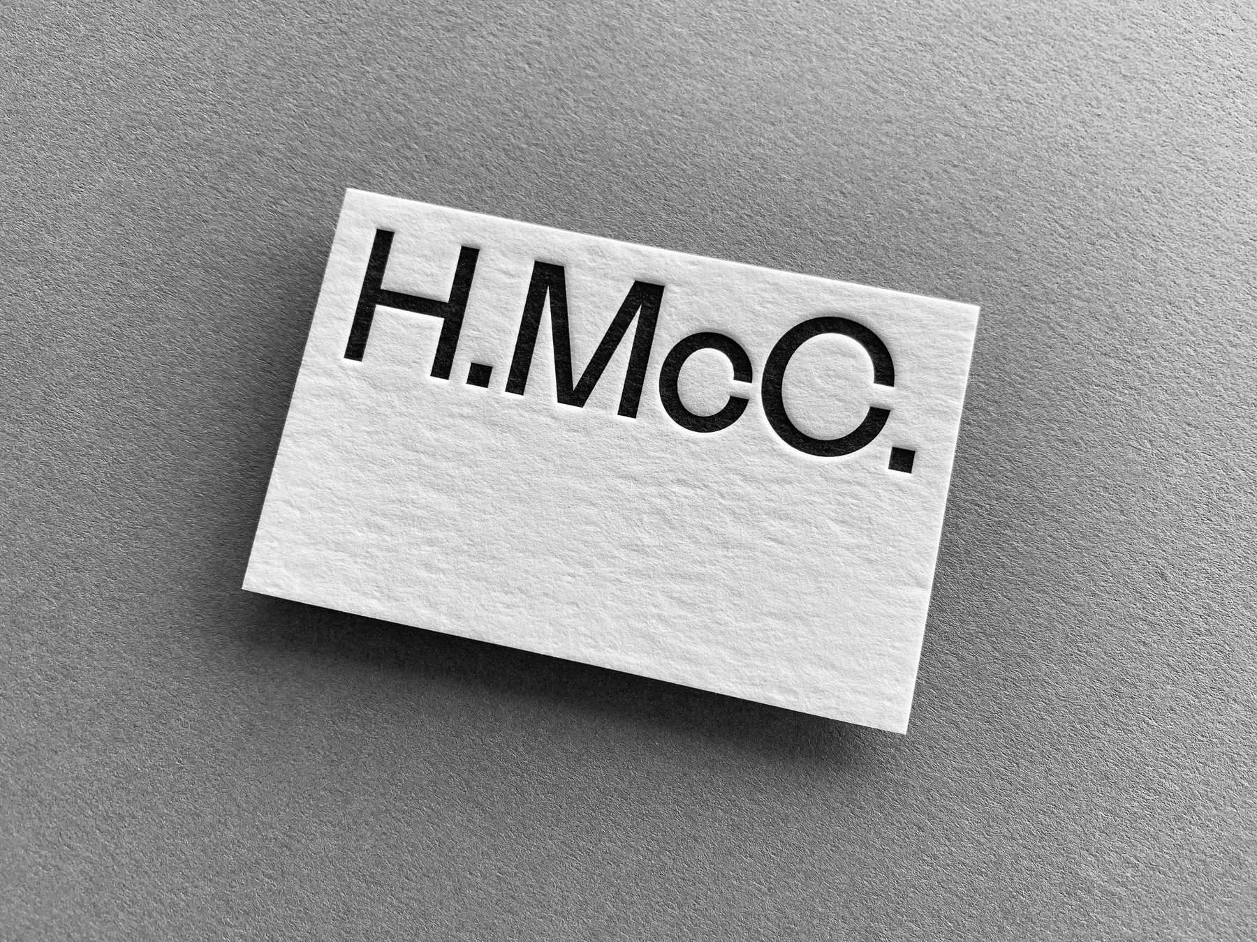 Letter pressed business cards for Hugh McCarthy on Wild 3