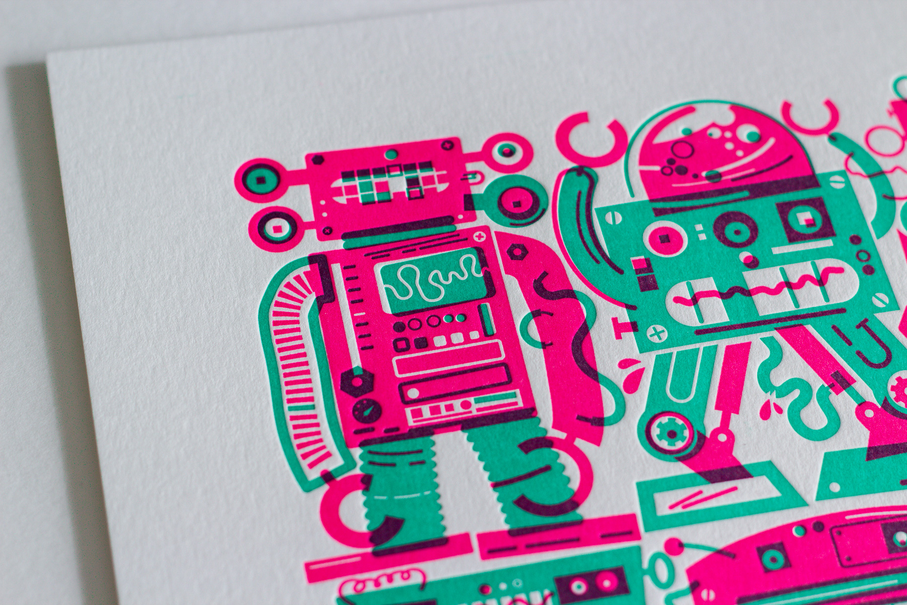 Michael Langenegger Robot Letterpress Art Print x Hungry Workshop-4