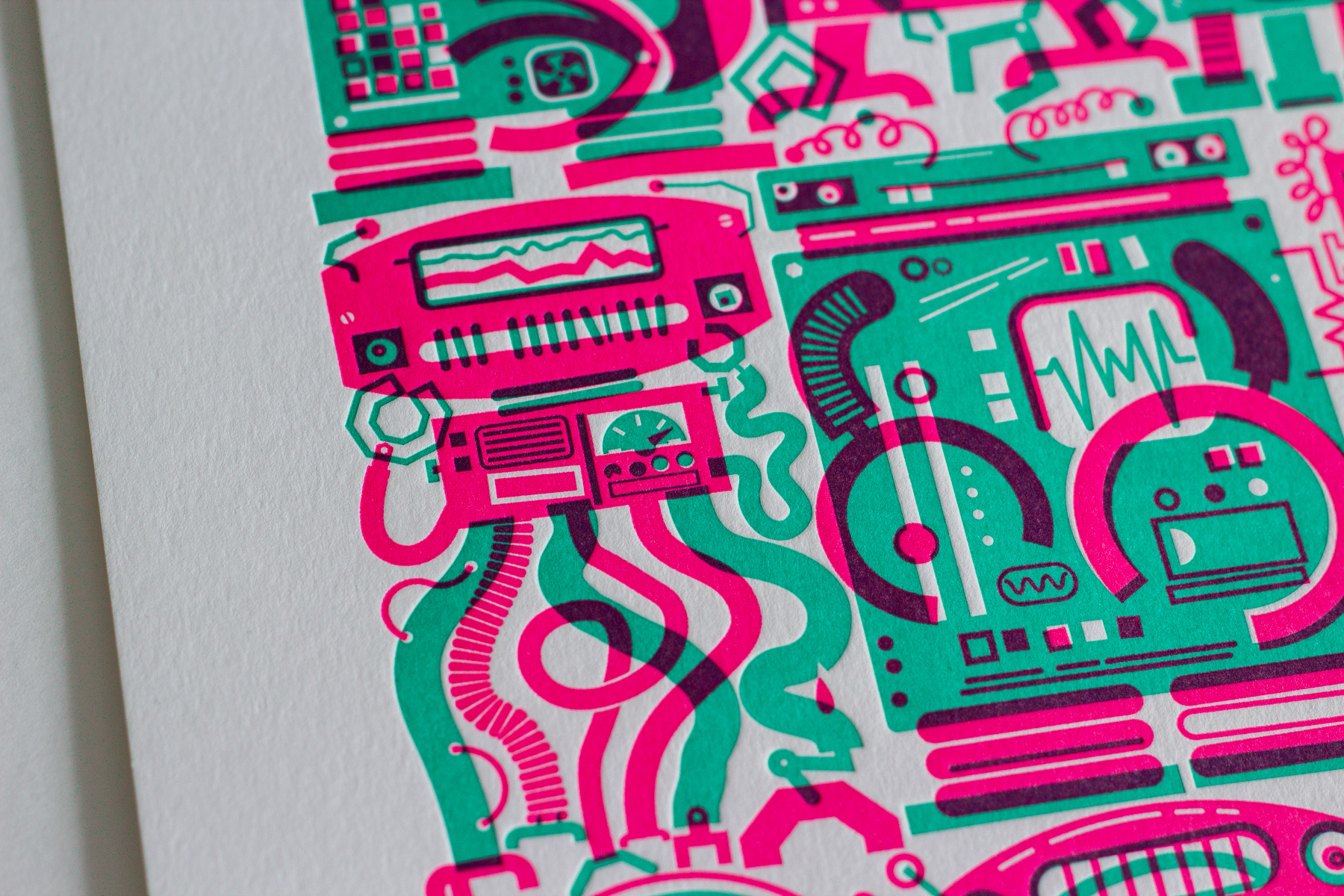 Michael Langenegger Robot Letterpress Art Print x Hungry Workshop-6